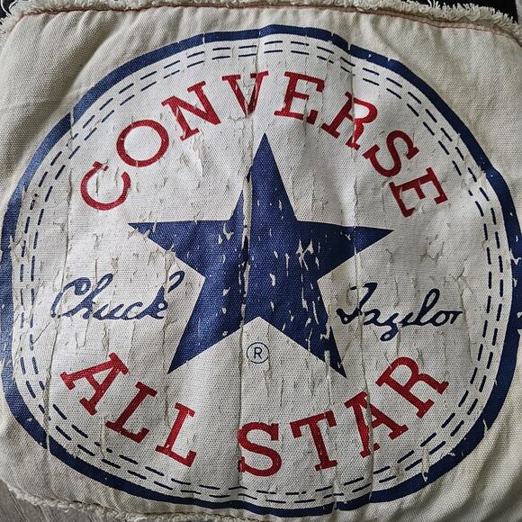 Vtg Converse All Star Sz XXL Black Full Zip Hoodie Cotton Distressed Sweatshirt - Picture 15 of 16